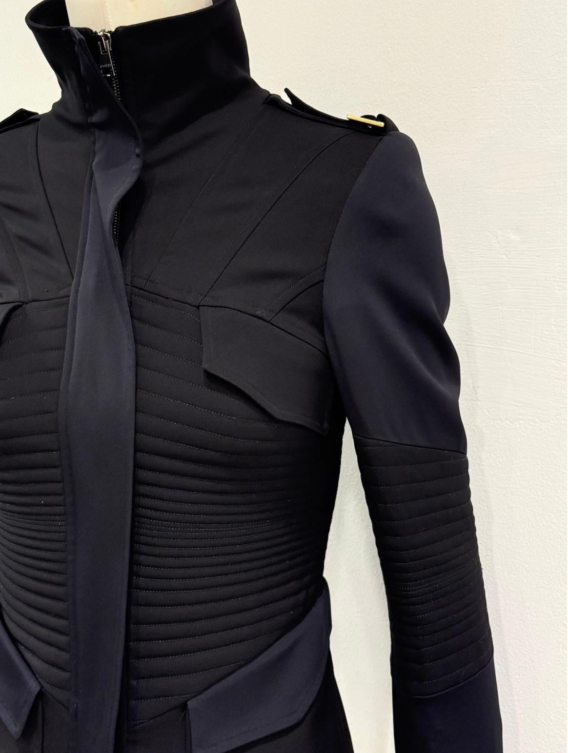 A/W2003 Gucci by Tom Ford - Veste militaire avec empiècements matelassés Excellent état - En vente à Milano, Lombardia