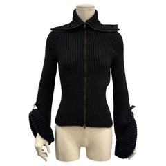 A/W2003 Gucci by Tom Ford ribbed bondage sweater with leather straps