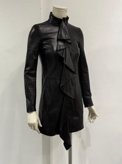 A/W2003 Yves Saint Laurent by Tom Ford ruffled leather coat