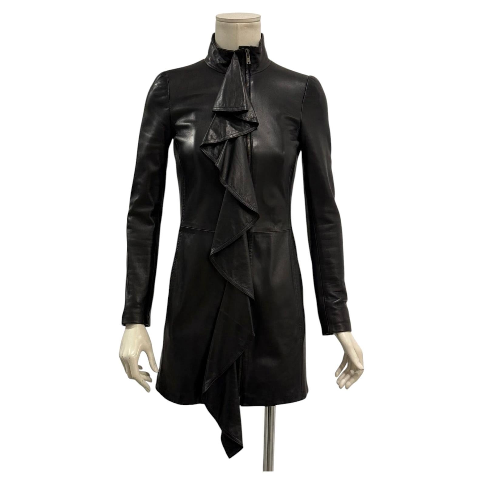 Cappotto in pelle arricciata Yves Saint Laurent by Tom Ford A/W2003