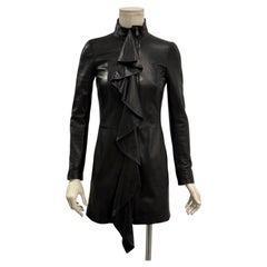 A/W2003 Yves Saint Laurent by Tom Ford ruffled leather coat