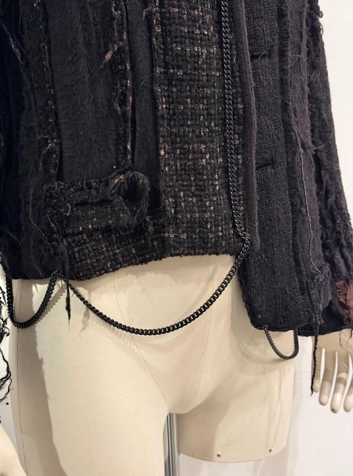 A/W2004 MAISON MARGIELA veste artisanale reconstituée avec chaînes en métal en vente 2