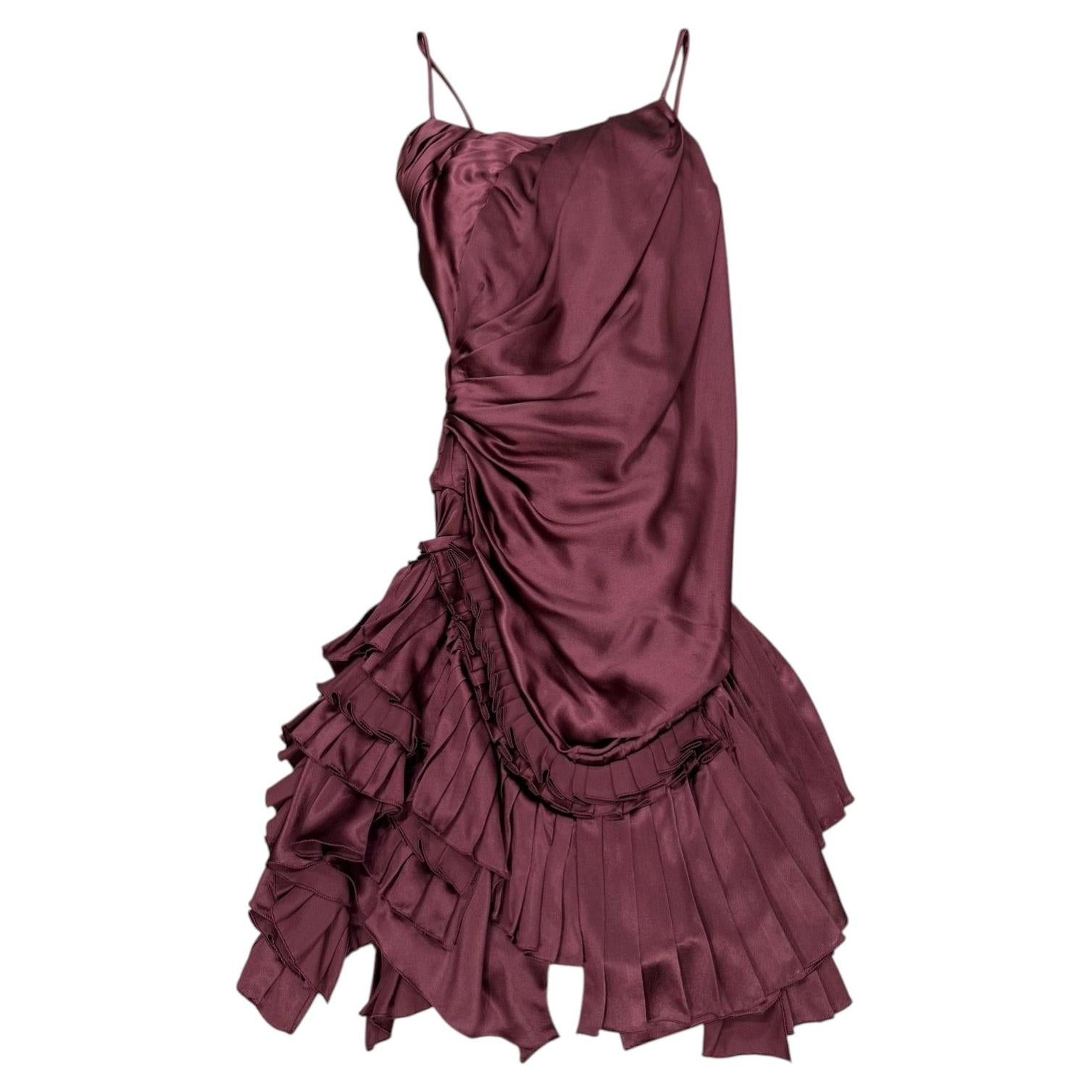 A/W2004 Roberto Cavalli corset ruffle mini dress