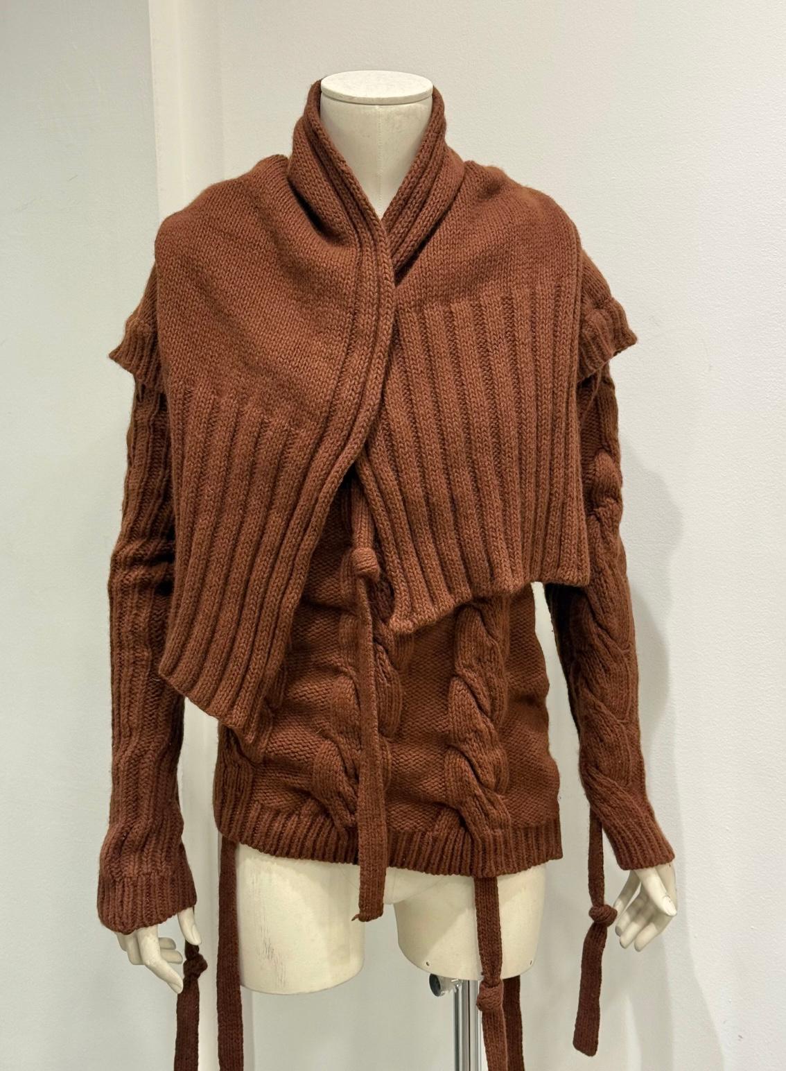 Maglione con bretelle in maglia a cavi decostruiti Vivienne Westwood A/W2004 in vendita 1