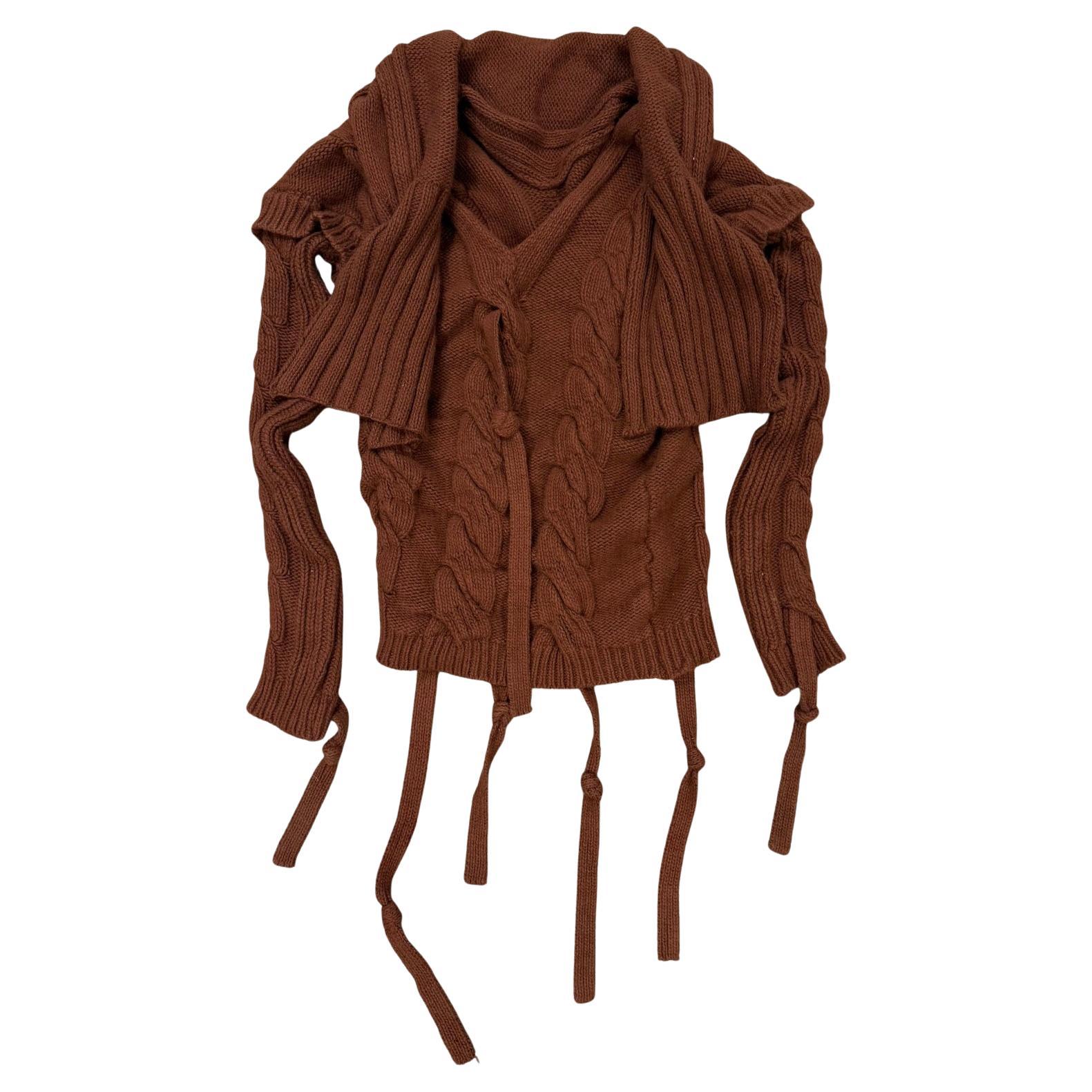 A/W2004 Vivienne Westwood deconstructed cable knit straps sweater