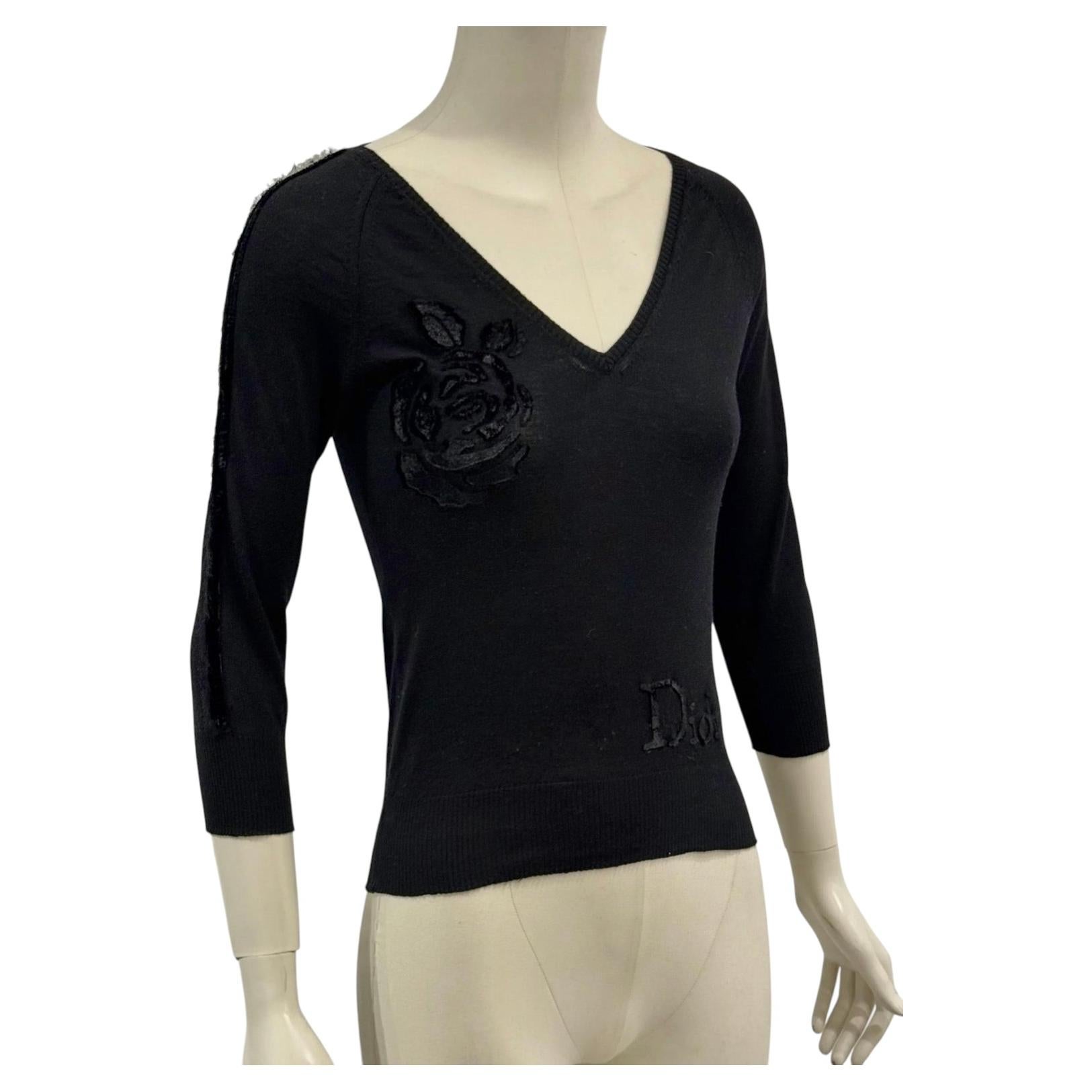 A/W2005 Christian Dior by John Galliano Samt Logo Rose stricken