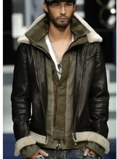 A/W2005 Dolce & Gabbana runway hybrid reconstructed military leather jacket