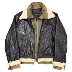 A/W2005 Dolce 
Gabbana runway hybrid reconstructed military leather jacket