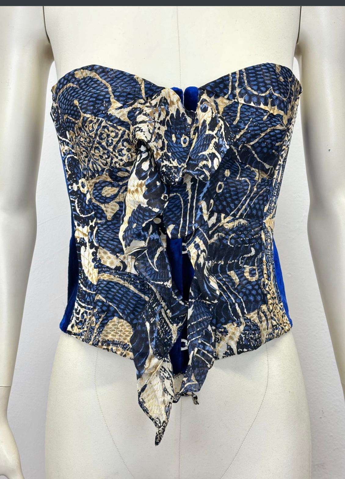 Donna A/W2005 Roberto Cavalli paisley silk corset bustier in vendita