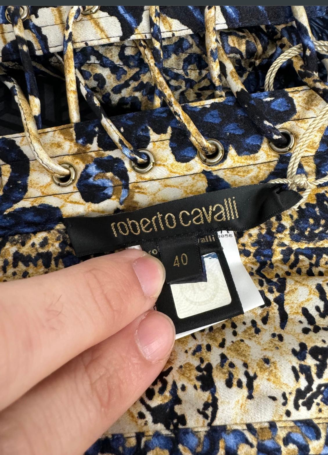 A/W2005 Roberto Cavalli paisley silk corset bustier in vendita 4