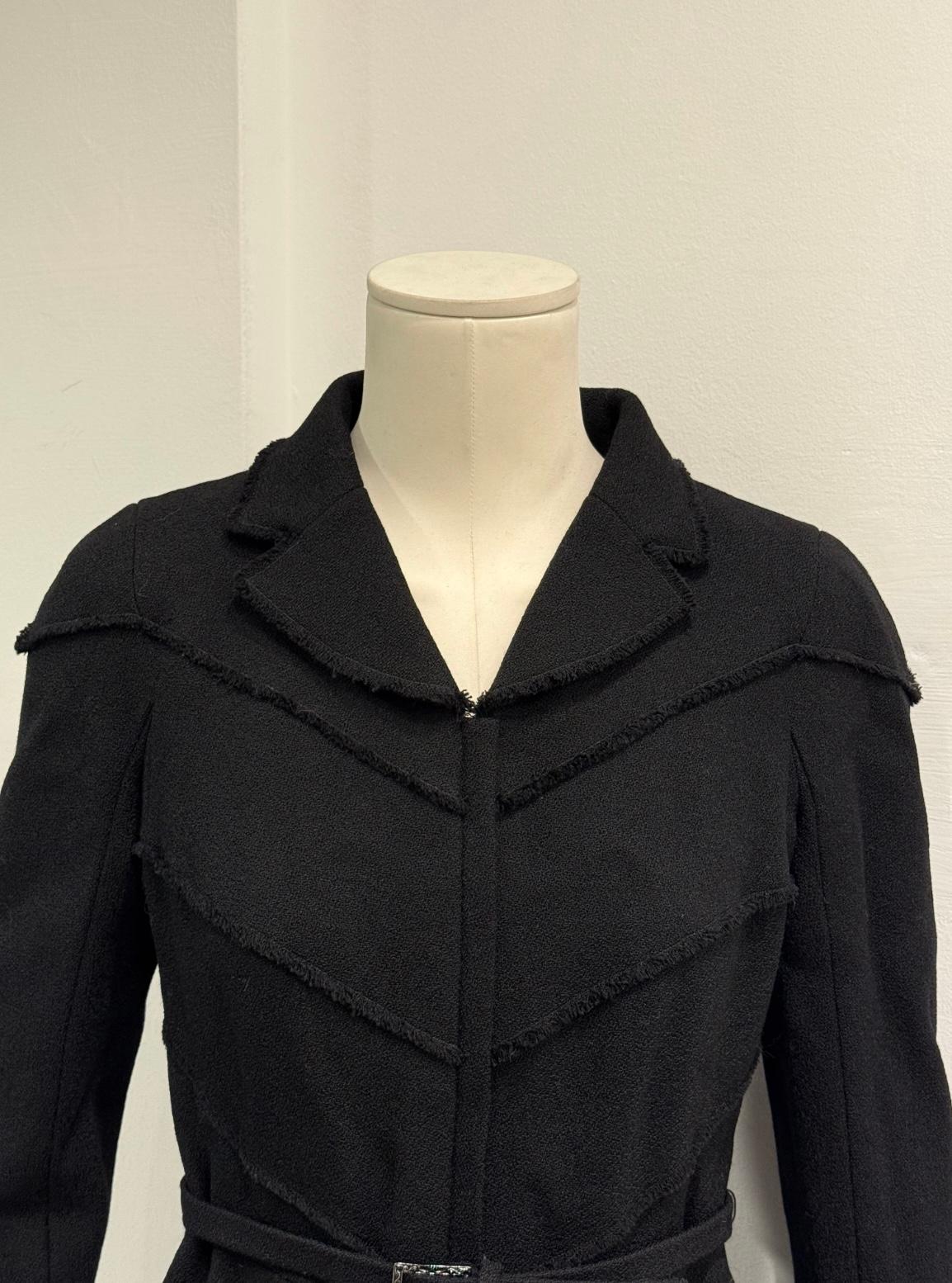 A/W2007 Chanel strukturierter Wollmantel mit Gürtel im Zustand „Hervorragend“ im Angebot in Milano, Lombardia