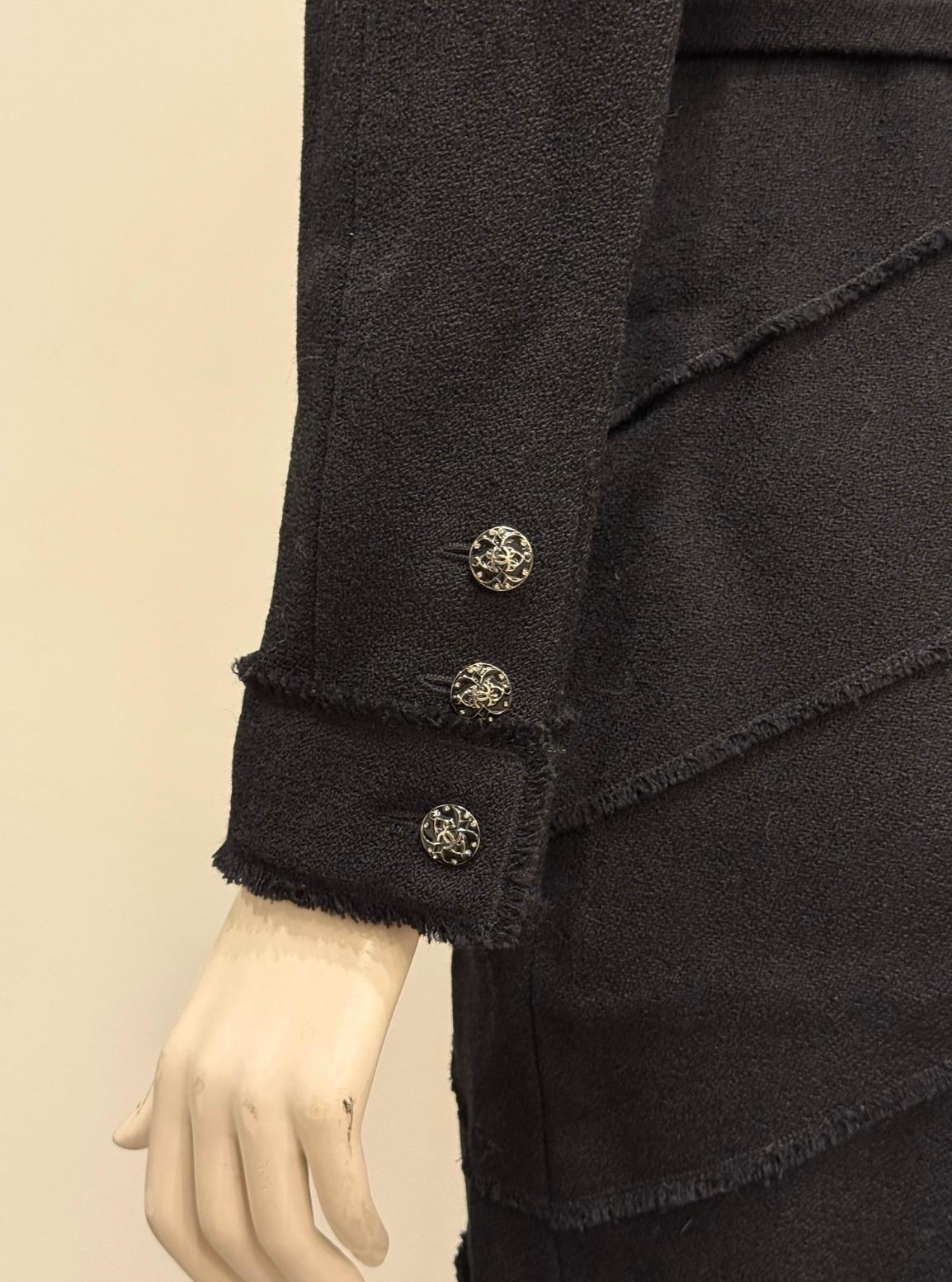 A/W2007 Chanel strukturierter Wollmantel mit Gürtel Damen im Angebot