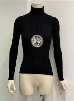 A/W2007 Jean Paul Gaultier medallion print corduroy turtleneck