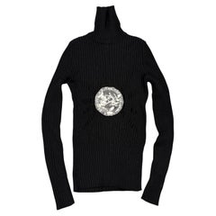 A/W2007 Jean Paul Gaultier medallion print corduroy turtleneck