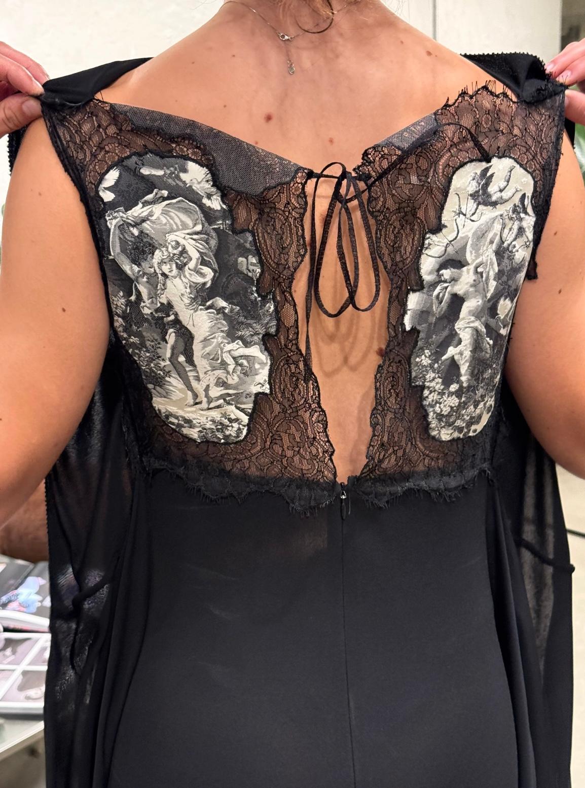 A/W2007 Jean Paul Gaultier défilé peinture robe longue déconstruite Excellent état - En vente à Milano, Lombardia