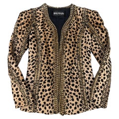A/W2010 Balmain by Christophe Decarnin leopard pony hair metal chain jacket