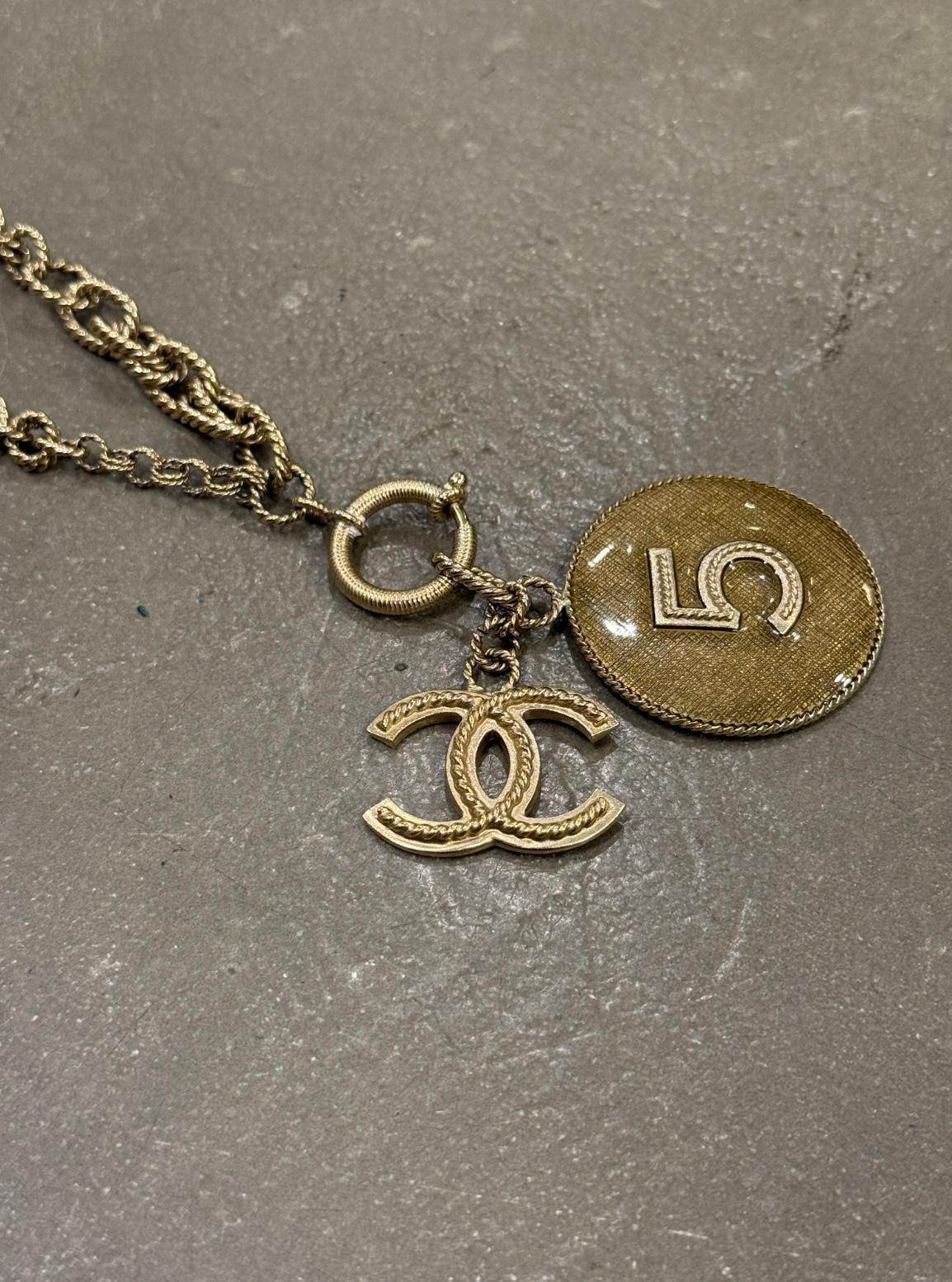 De las mujeres A/W2013 Chanel n5 collar de cadena de oro en venta