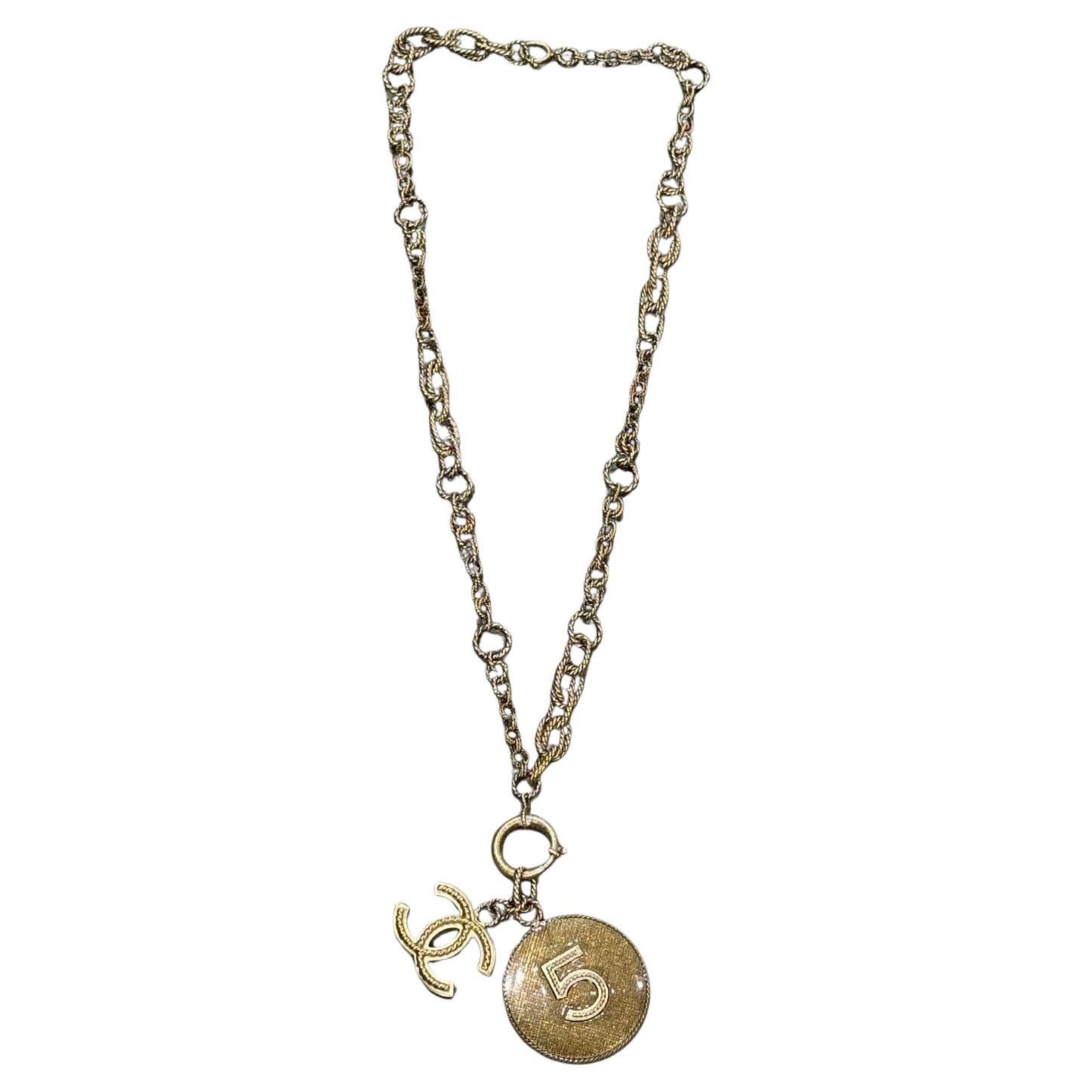 A/W2013 Chanel n5 gold chain necklace
