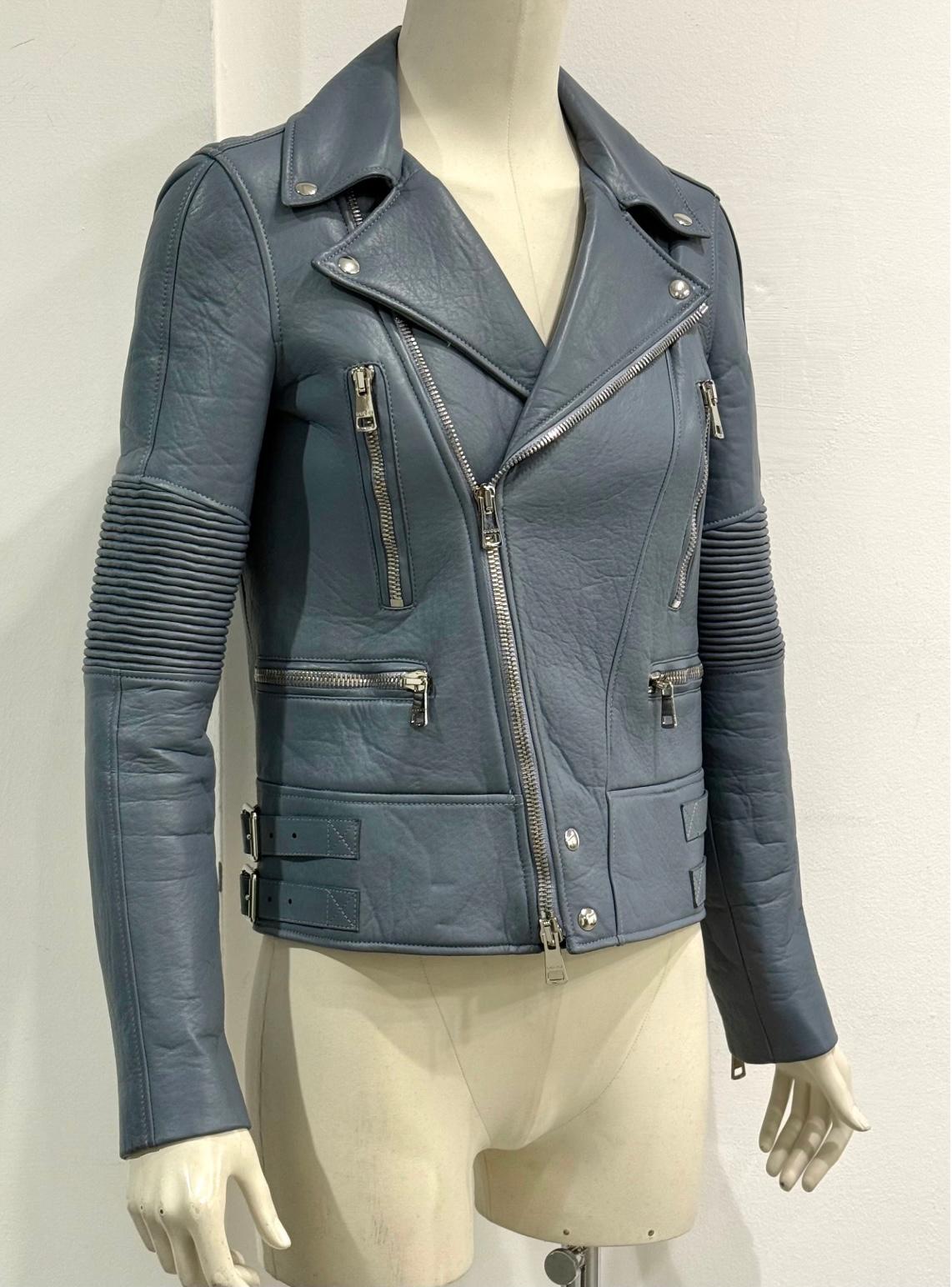 A/W2014 Gucci biker chaqueta de cuero Gray en venta