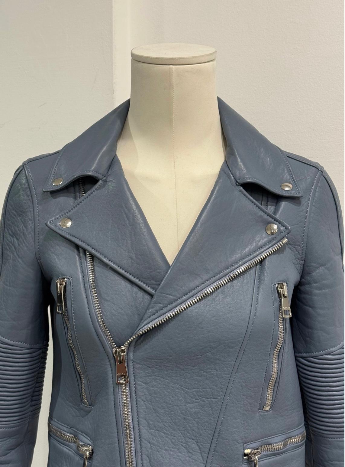 De las mujeres A/W2014 Gucci biker chaqueta de cuero en venta