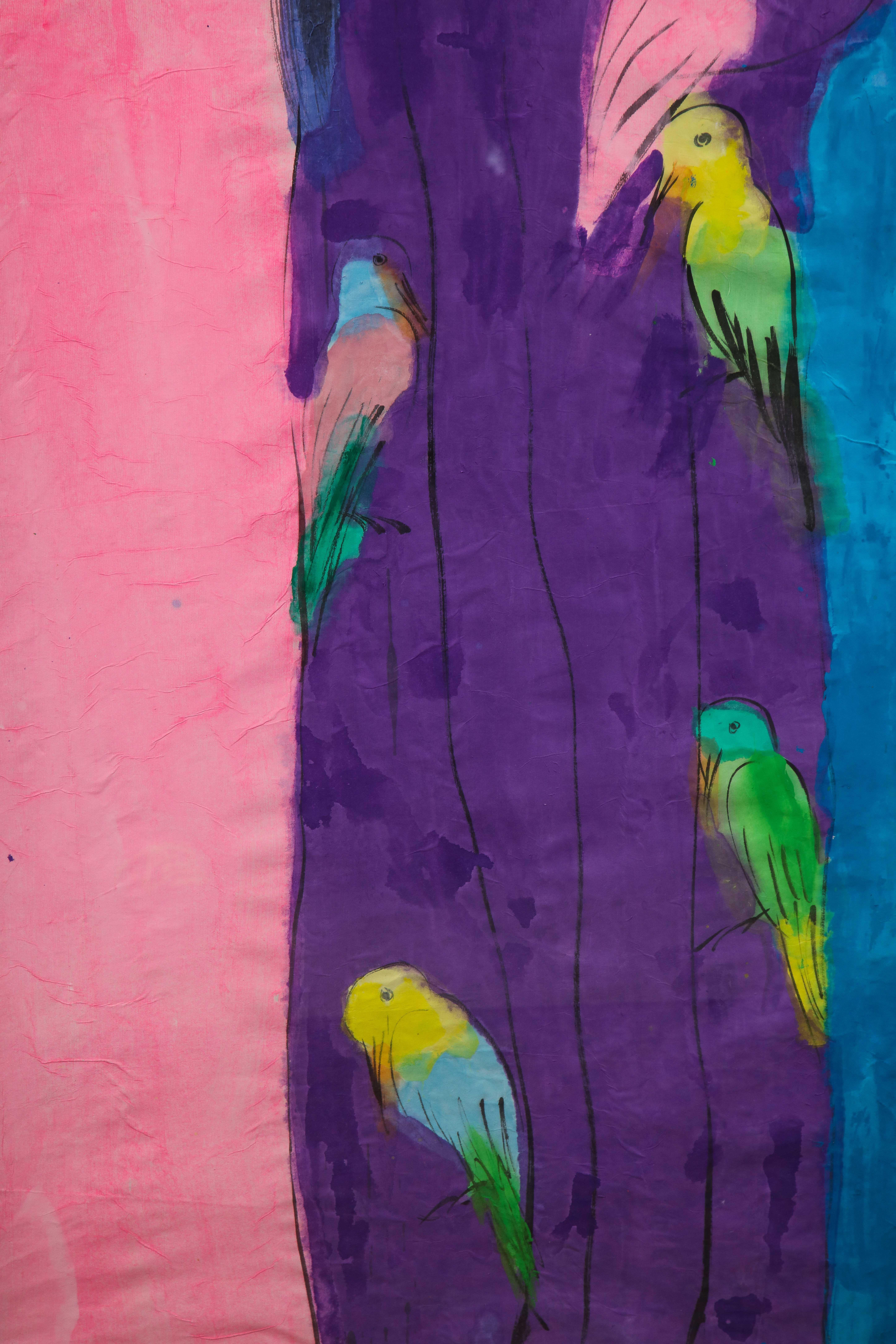 Pintura china acrílica sobre papel 