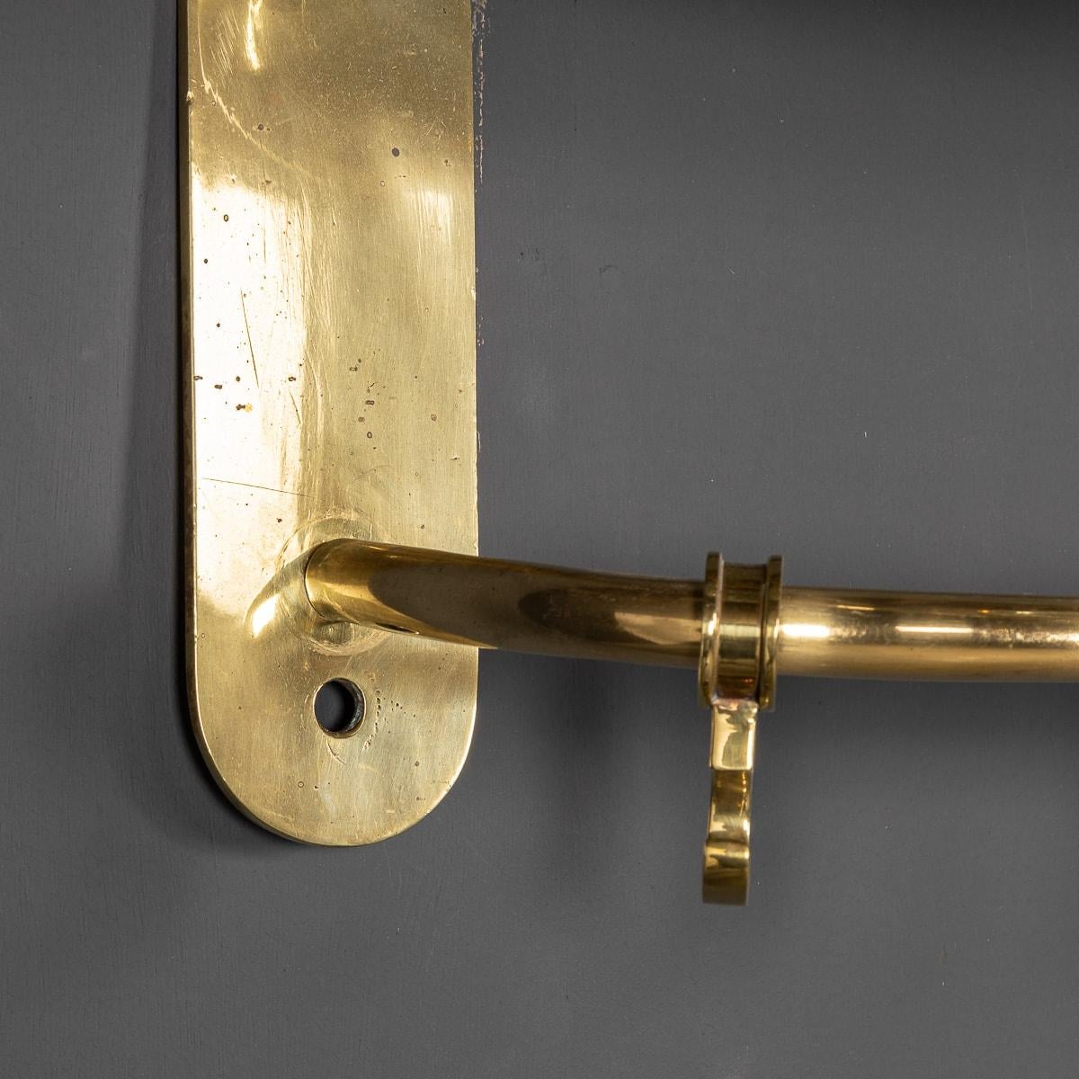 A Wall Mounted Brass Coat & Hat Rack For Sale 7