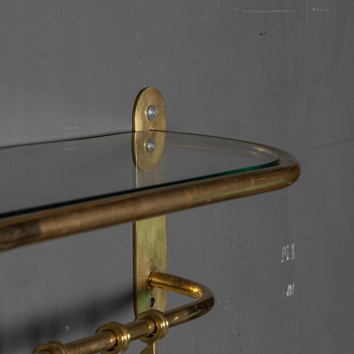 A Wall Mounted Brass Coat & Hat Rack For Sale 2