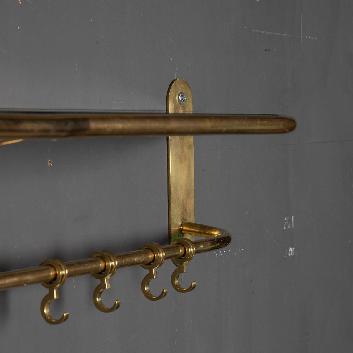 A Wall Mounted Brass Coat & Hat Rack For Sale 3