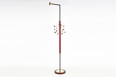 Wall-Mounted Coat Rack in Walnut and Brass