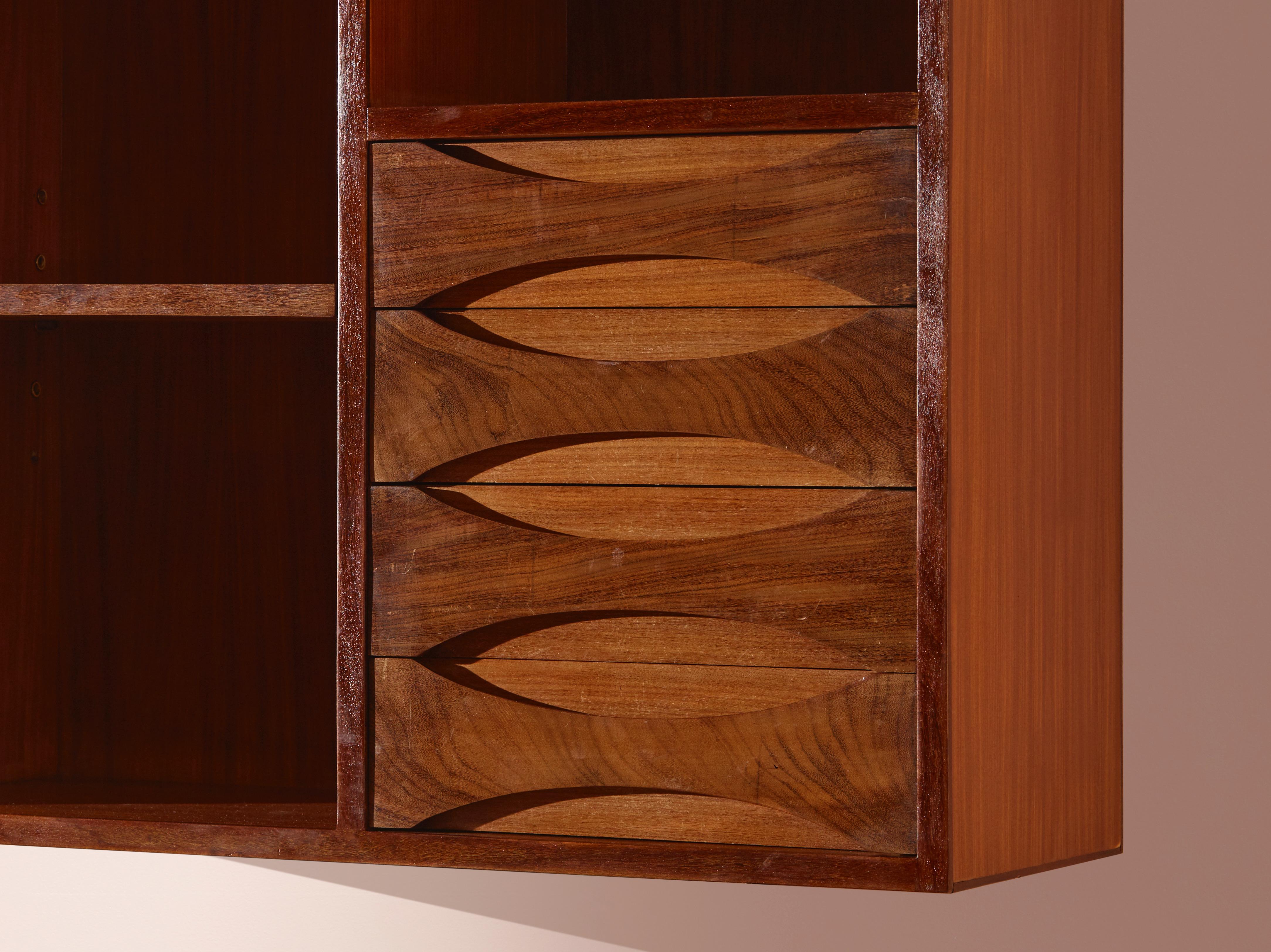 Wall Mounted Module Whit Carved Drawers by Citi, Chiavari, Italy, 1960s 1