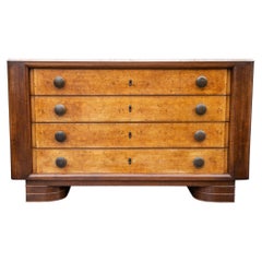 Walnut and Satinwood Art Deco Commode, France circa, 1930