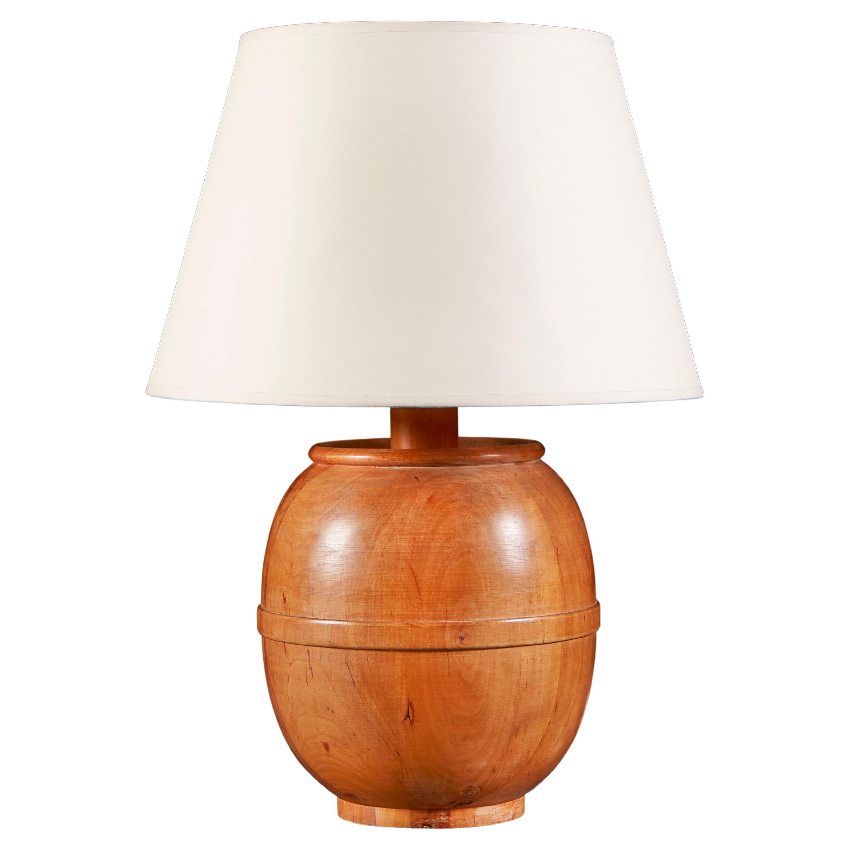 Walnut Barrel Lamp