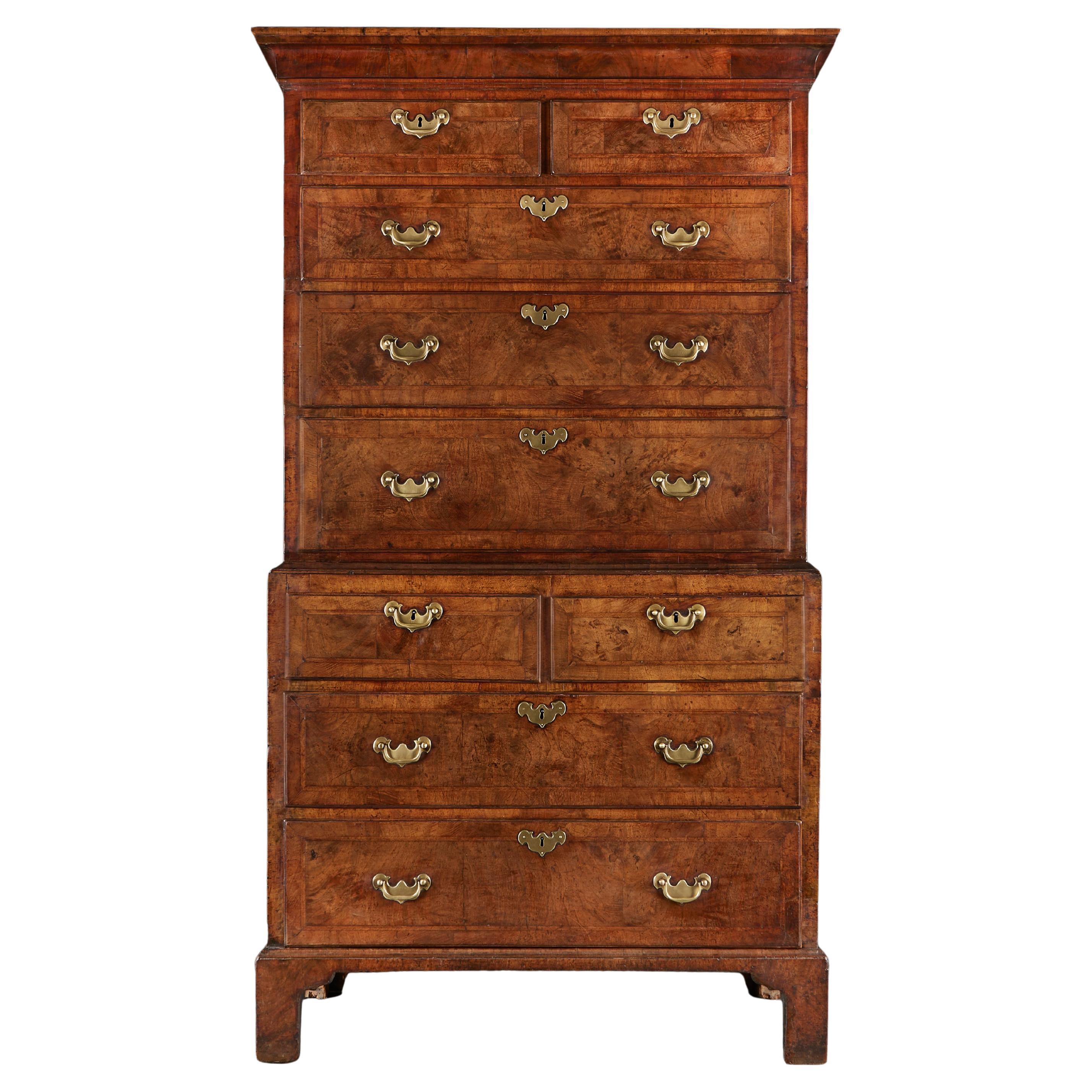 A Walnut Chest on Chest