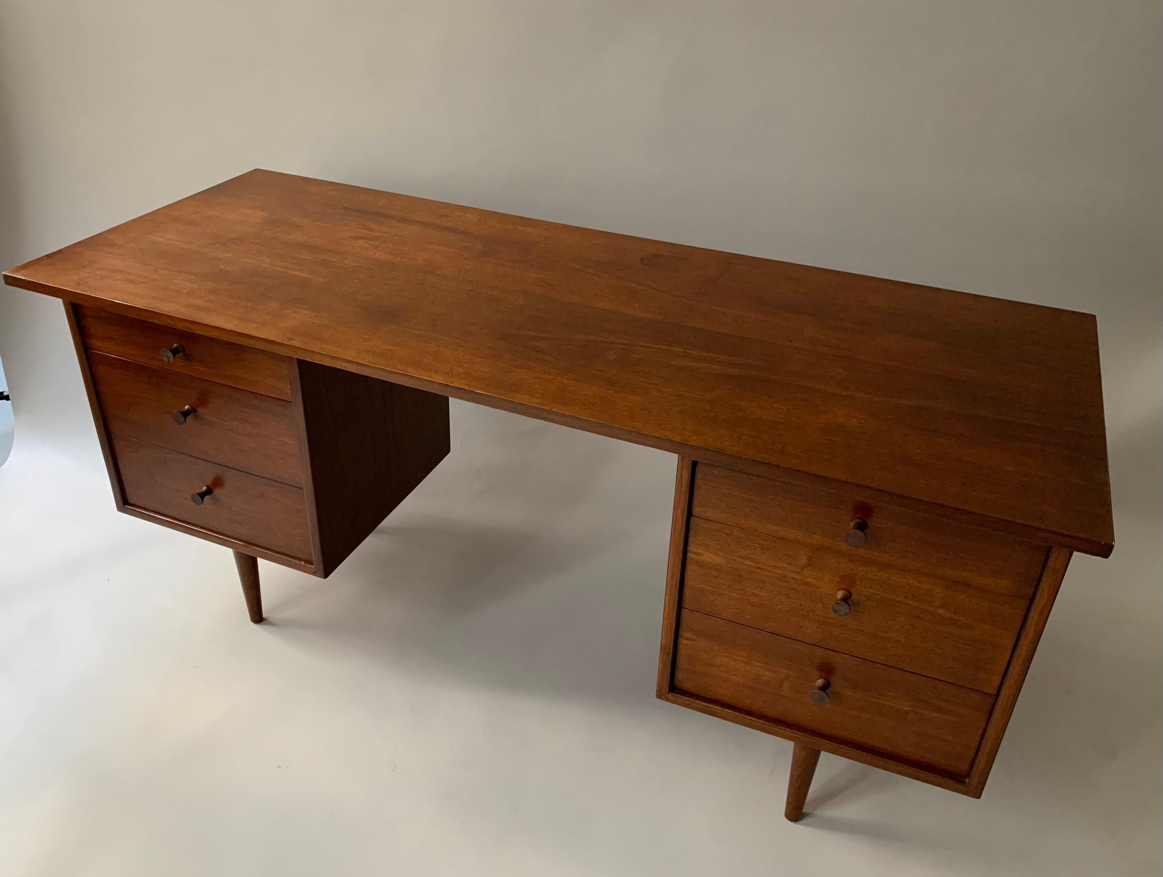 Mid-20th Century Walnut Desk by Richard Artschwager