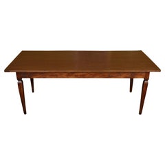 Vintage Walnut Farm Table with Tapered Legs
