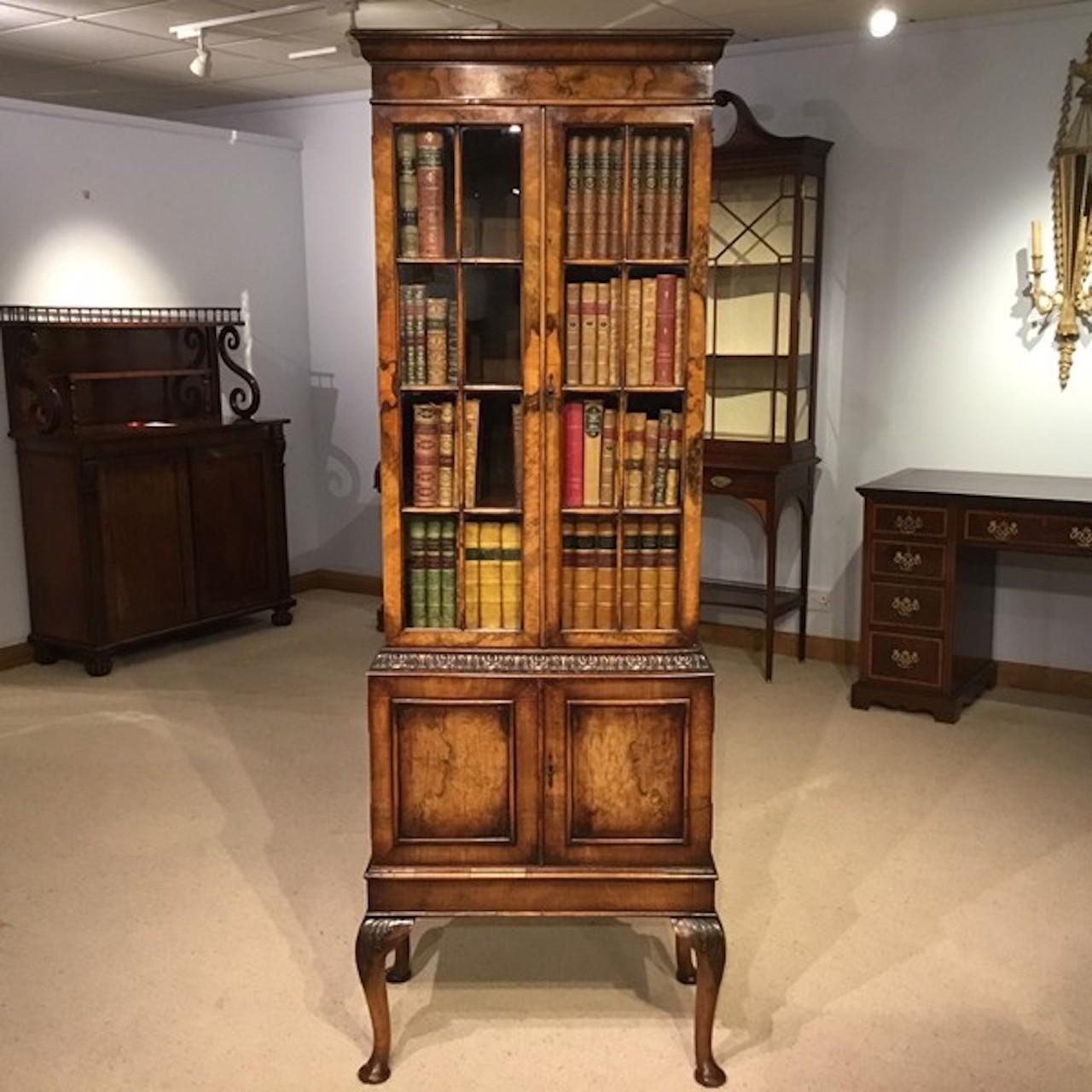 Walnut George I Style Bookcase by Maple & Co 3