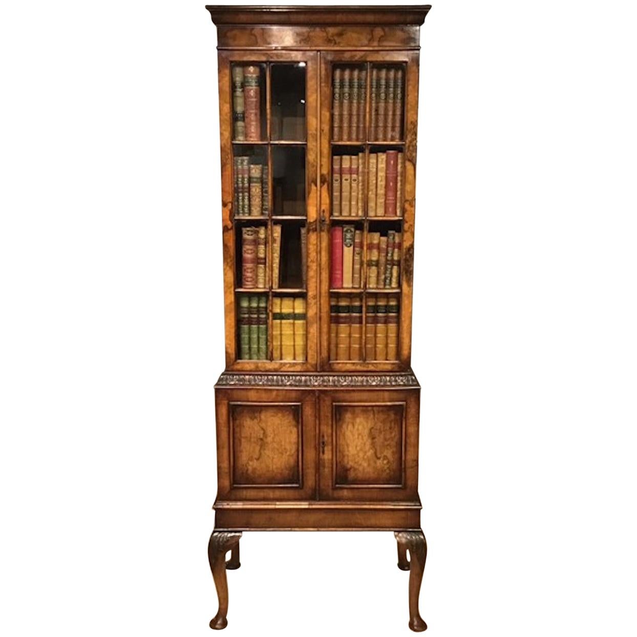 Walnut George I Style Bookcase by Maple & Co