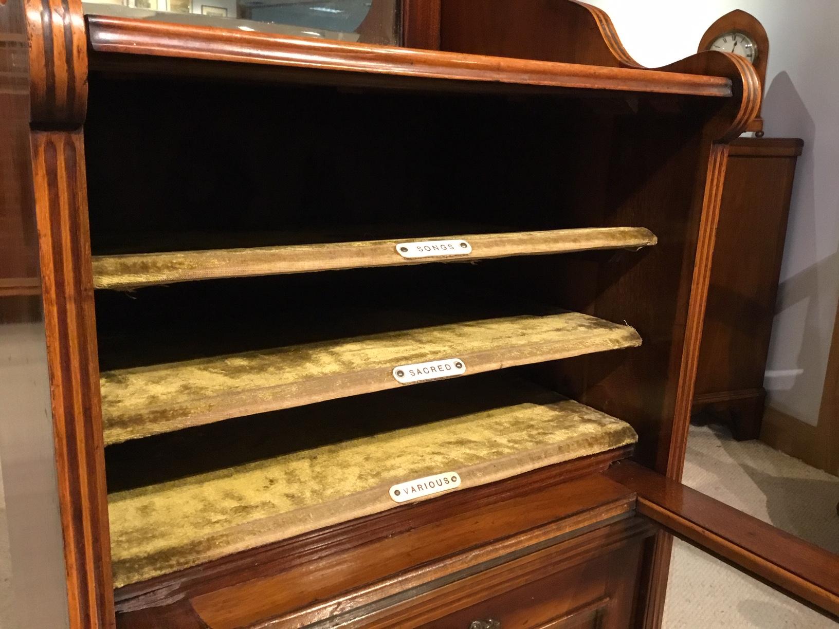 Walnut Late Victorian Period Music Cabinet 1
