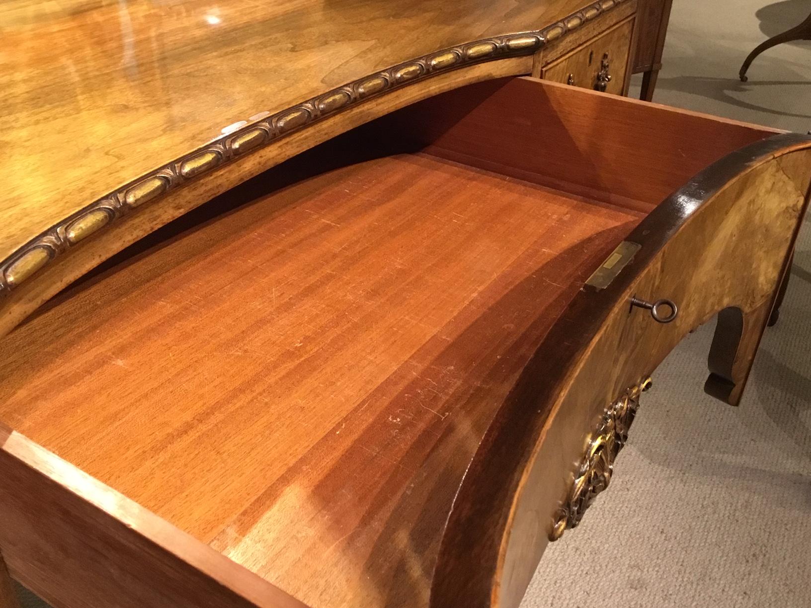 Walnut and Parcel Gilt Edwardian Period Antique Dressing Table and Stool 3