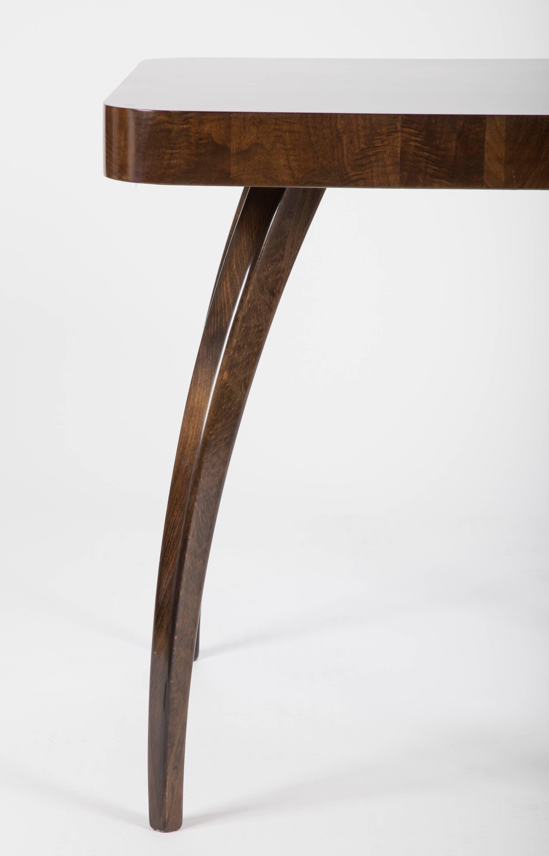 Czech Walnut Side Table Designed by Jindrich Halabala in the 1930s
