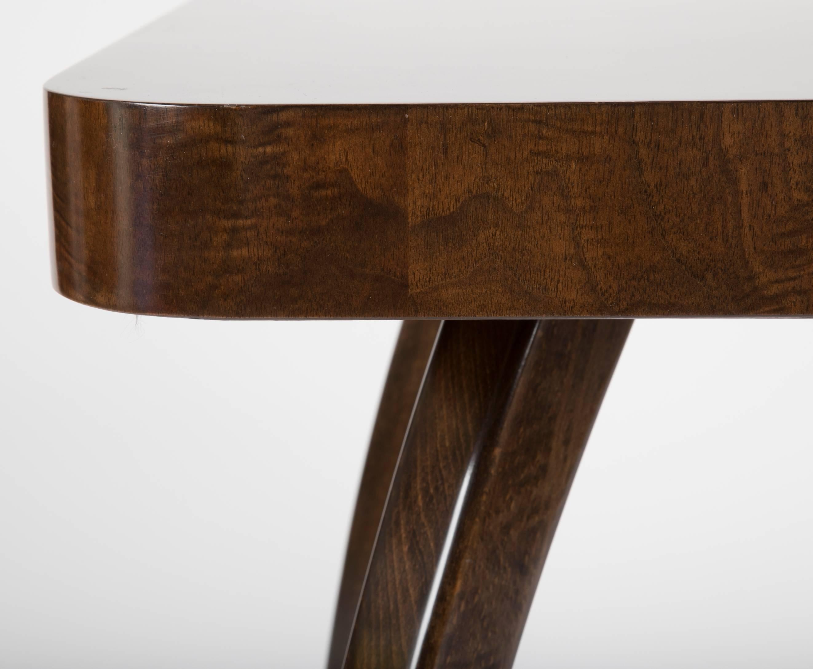 Mid-20th Century Walnut Side Table Designed by Jindrich Halabala in the 1930s