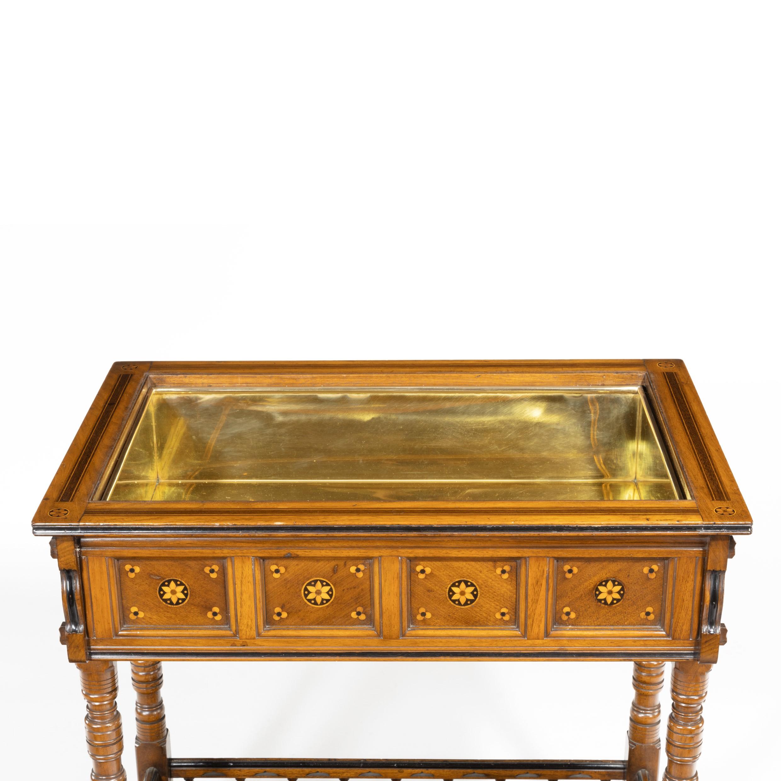 Late 19th Century Walnut Side Table/Jardinière by Gillows Probably after Augustus Pugin