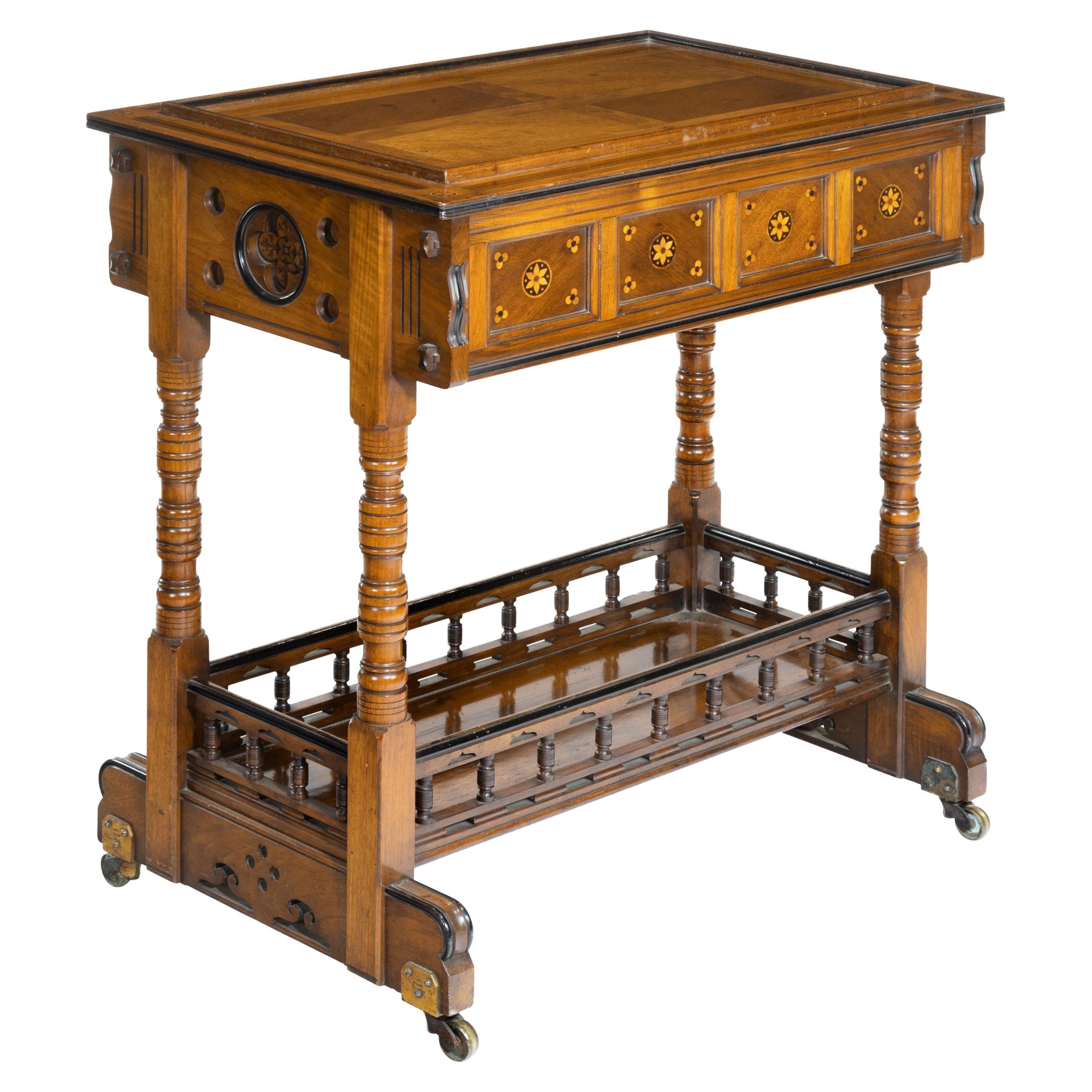 Walnut Side Table/Jardinière by Gillows Probably after Augustus Pugin