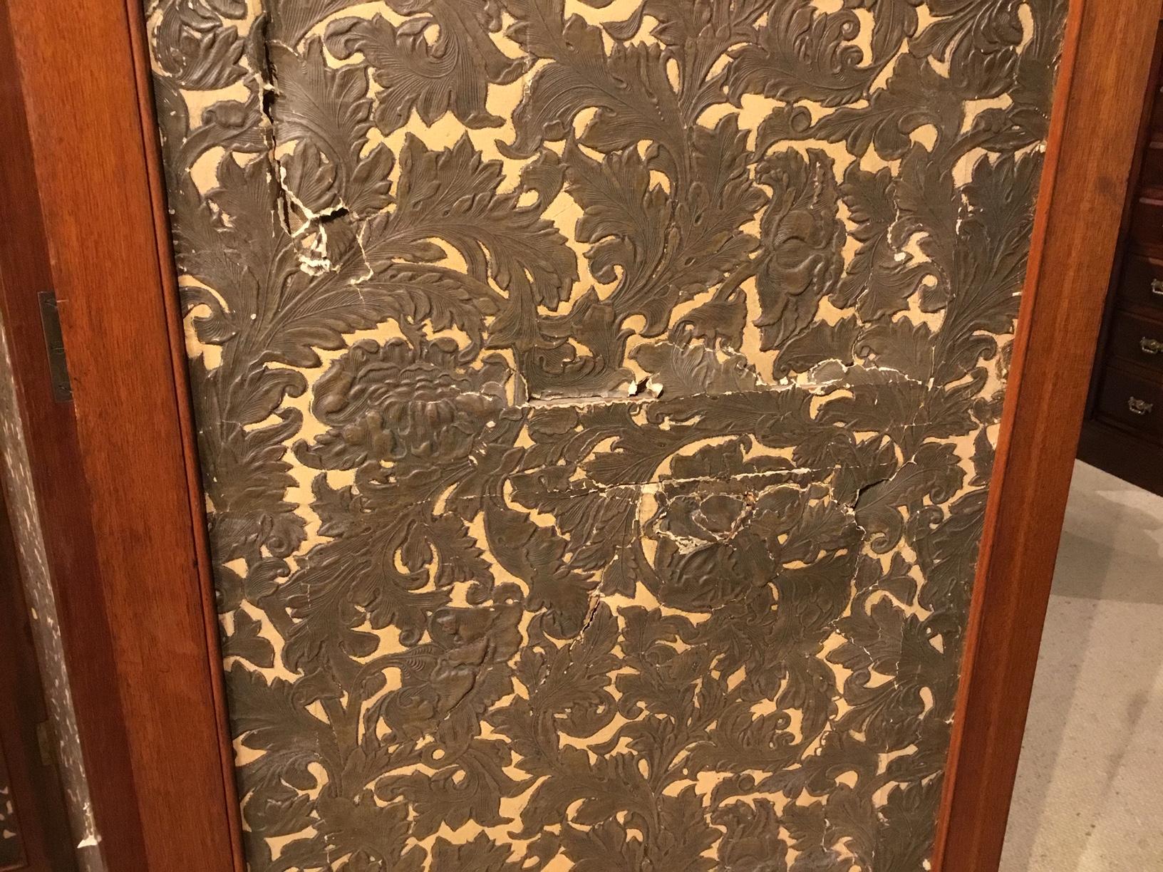 Walnut Victorian Aesthetic Period Three Fold Vanity Screen 9