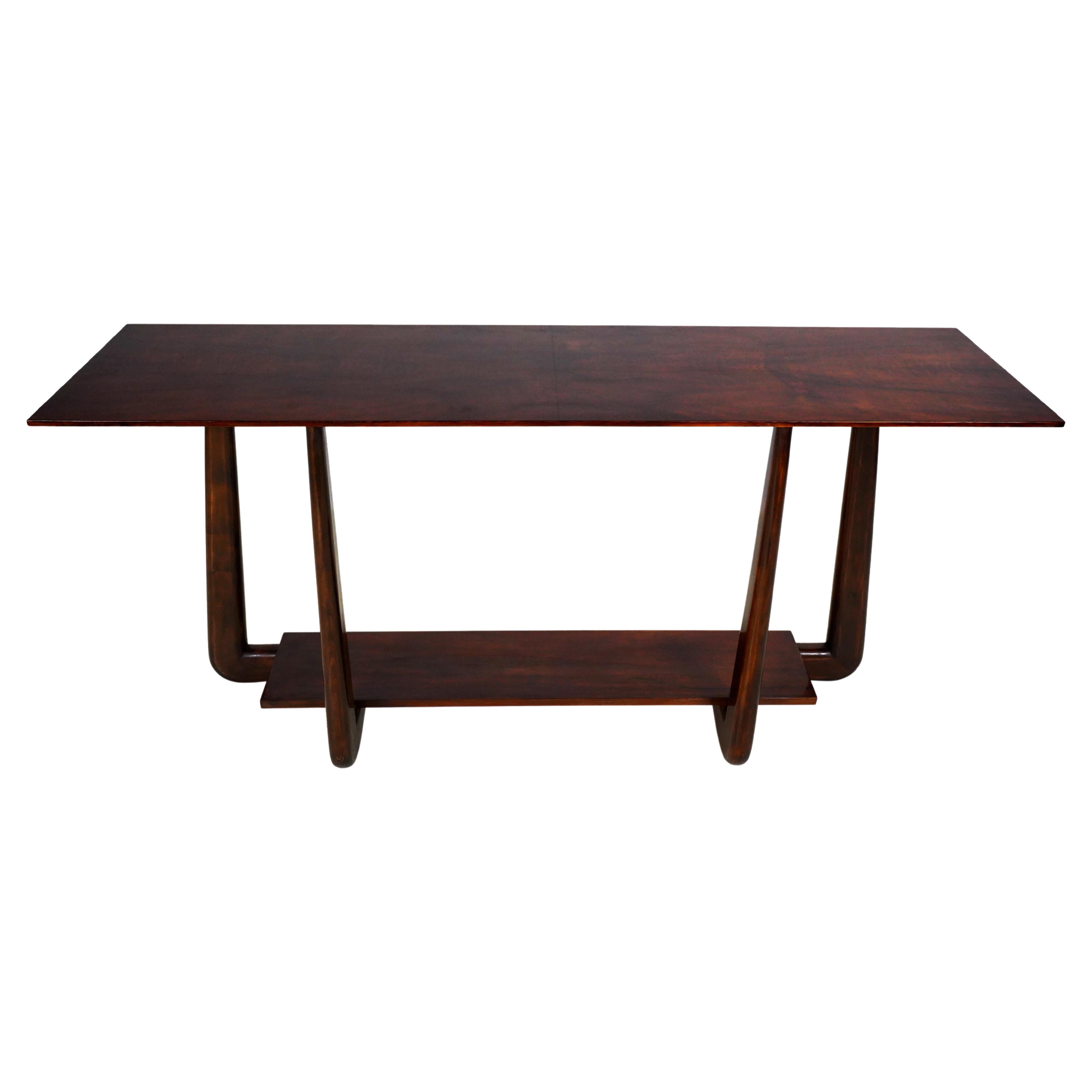 Walnut Wood Console For Sale