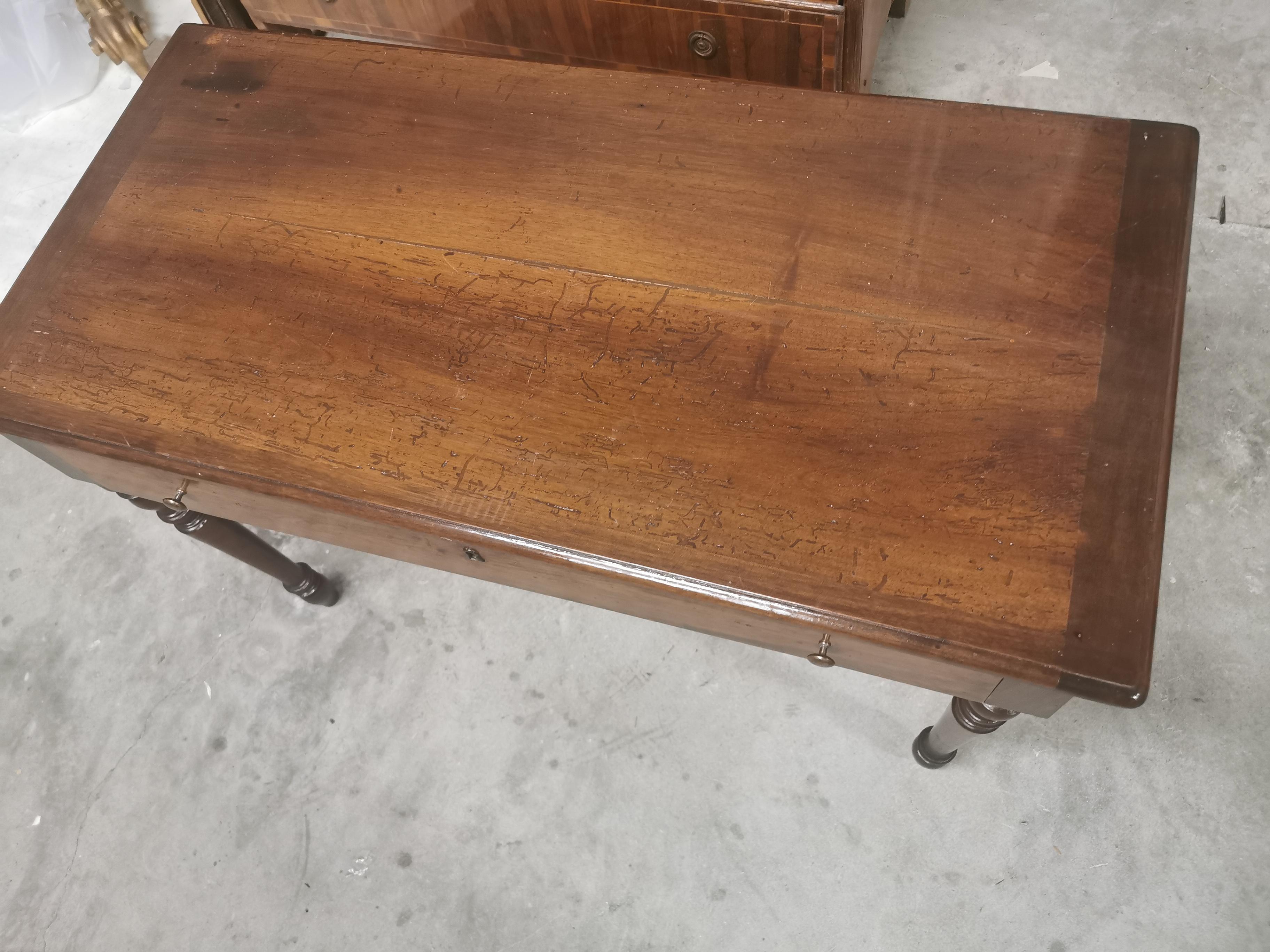 19th Century Louis XVI Walnut Writing Table from the Piedmont Region, C 1810