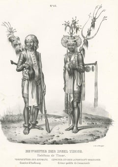 Warrior from Naikliu, Amfoang & an Omarassie Announcer, Timor, Indonesia, 1845