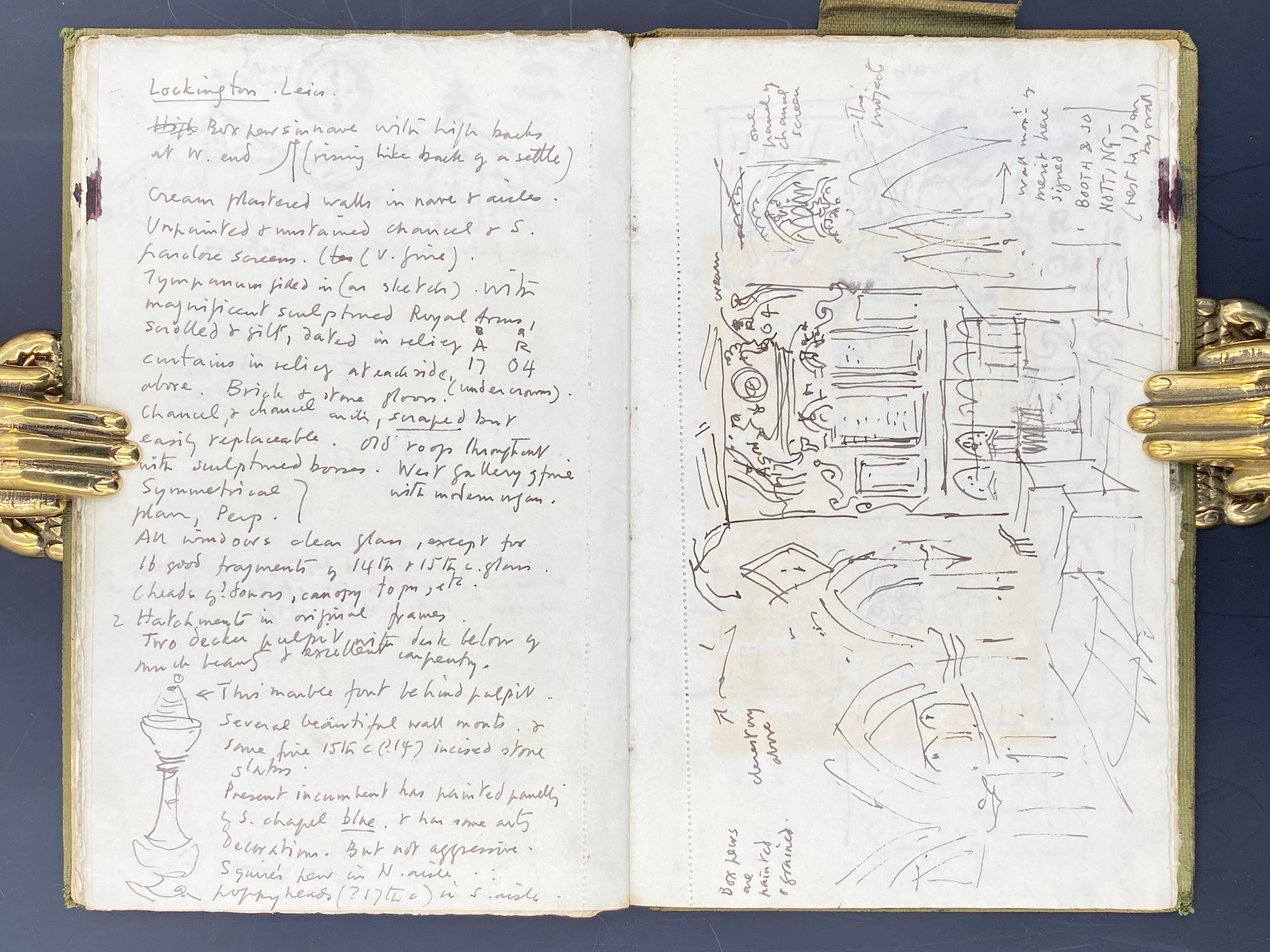 Mid-Century moderno Un quaderno di schizzi e paesaggi neoromantici in tempo di guerra
