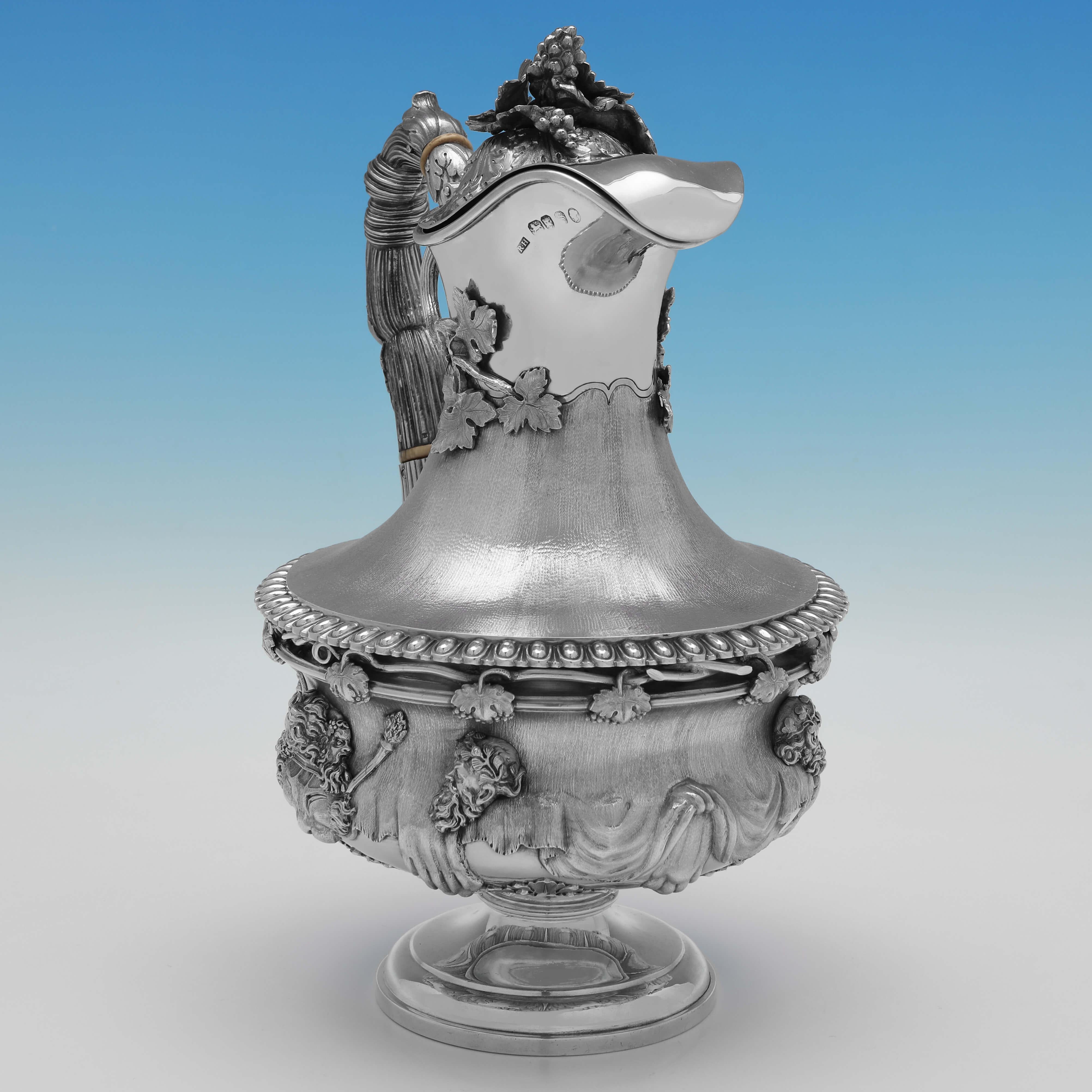 Classical Roman A Warwick Jug - A rare Victorian sterling silver example - London 1853 R Hennell For Sale