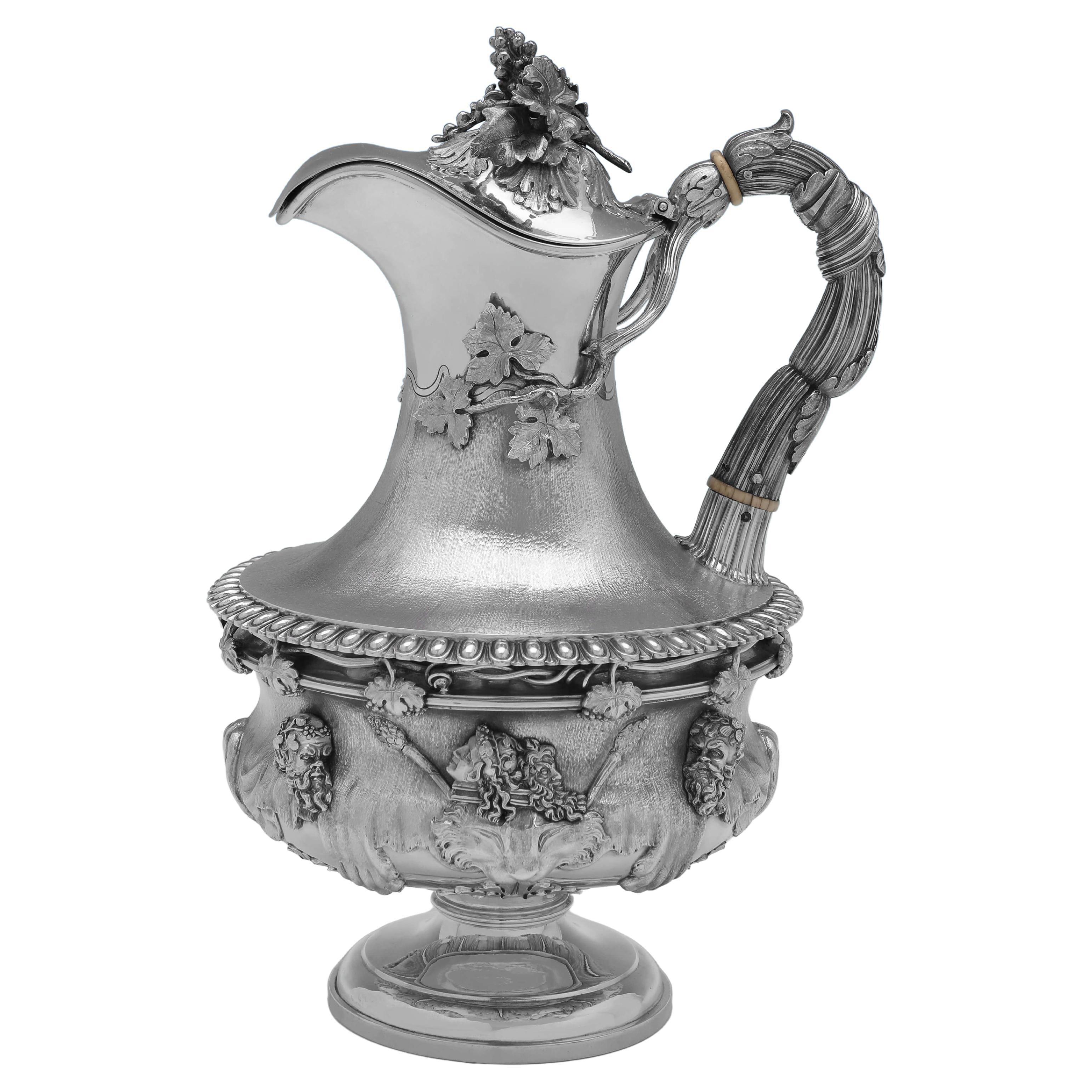 A Warwick Jug - A rare Victorian sterling silver example - London 1853 R Hennell For Sale